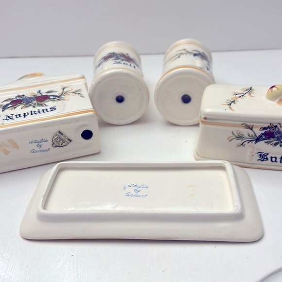 Italia by Arnart Creation Japan Salt Pepper Butter Dish Napkin Holder Spoon Rest - Picture 7 of 12